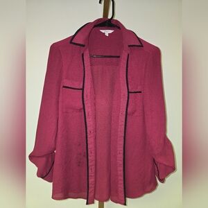 Candie's Fuchsia Blazer Sheer Blouse